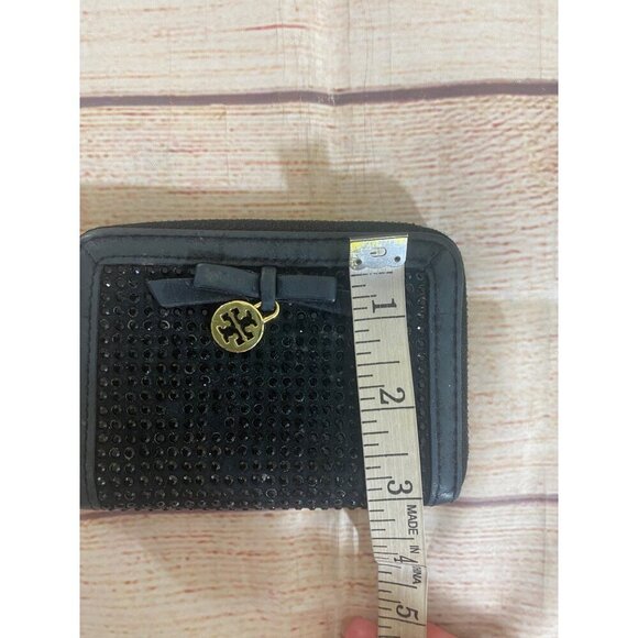 Tory Burch Women's Black Compact Crystal Zip Continental Wallet - OS - Picture 10 of 10